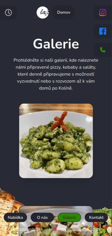 Ukázka mobilního designu La Factoria